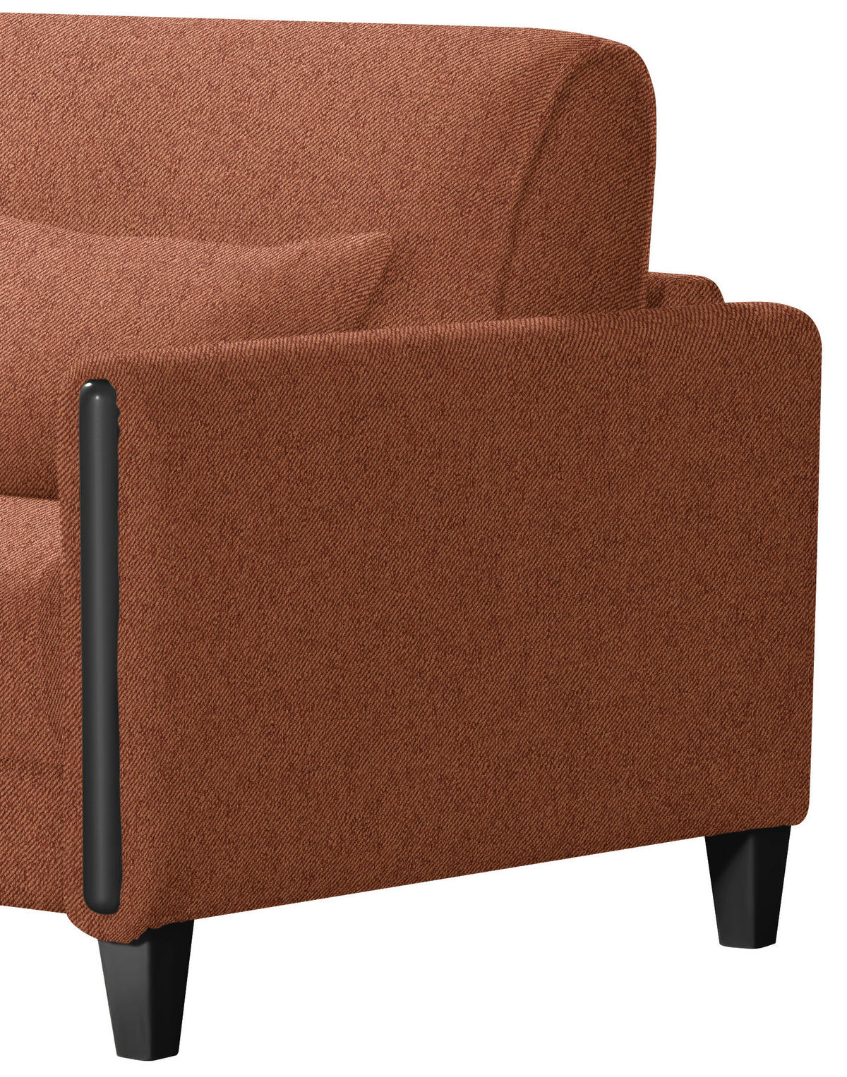 SCHLAFSOFA in Holz, Textil Schwarz, Rostfarben  - Rostfarben/Schwarz, Design, Holz/Textil (174/88/104cm) - Niels Andersson