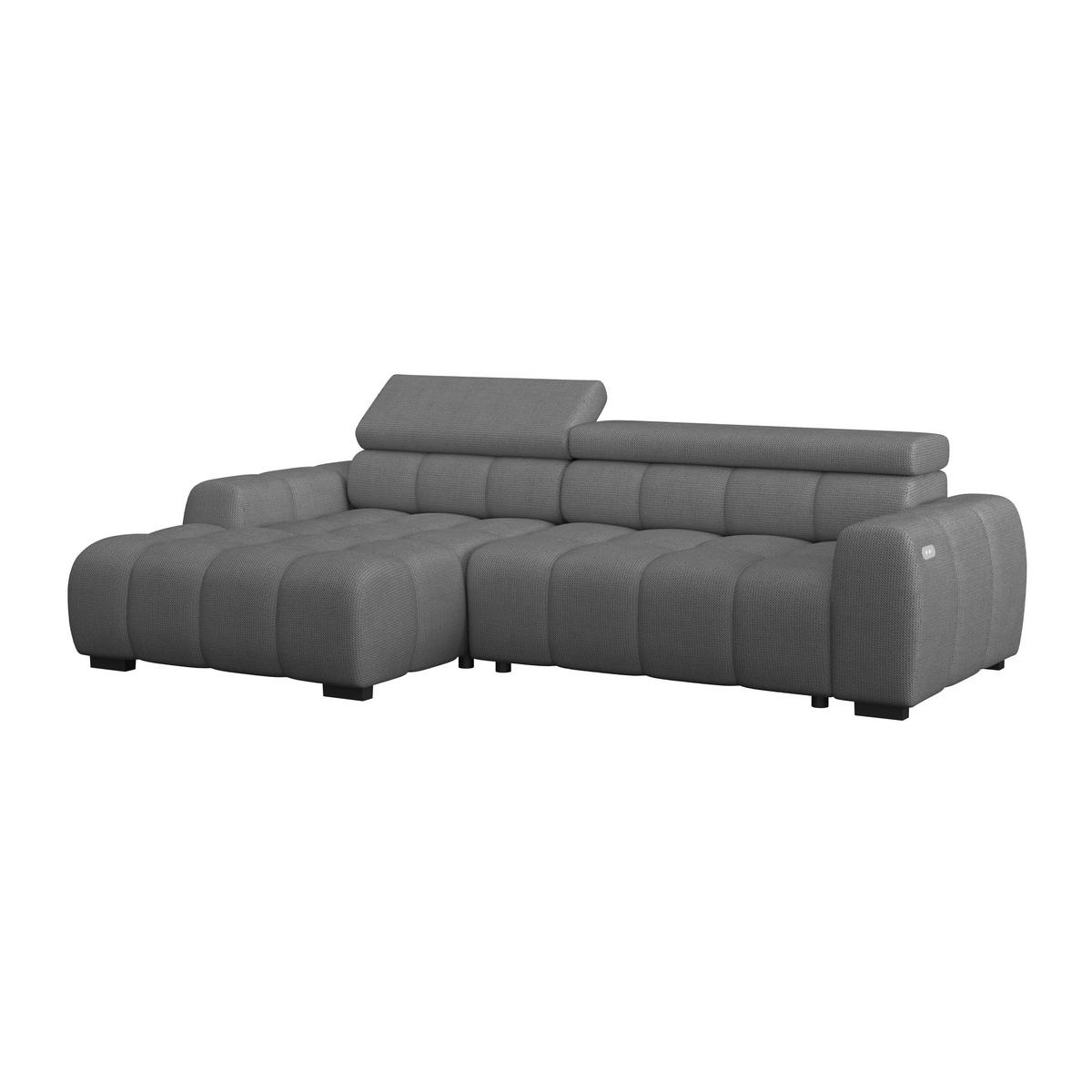 ECKSOFA Anthrazit Webstoff  - Anthrazit/Schwarz, Trend, Kunststoff/Textil (168/285cm) - Livetastic