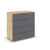 KOMMODE  in 80/81/42 cm  - Dunkelgrau/Eiche Artisan, Design, Holzwerkstoff/Metall (80/81/42cm) - Carryhome