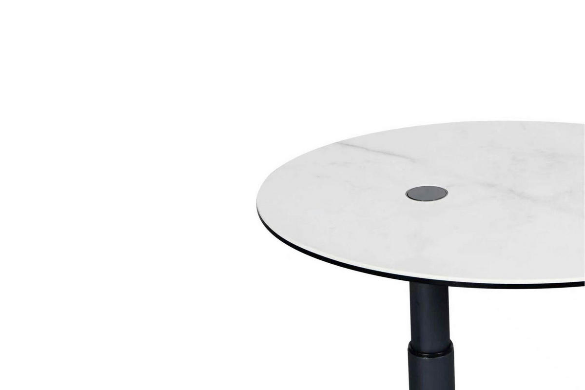 BEISTELLTISCH 48/38/45-57 cm Anthrazit, Weiß oval  - Anthrazit/Weiß, Design, Glas/Keramik (48/38/45-57cm) - Dieter Knoll
