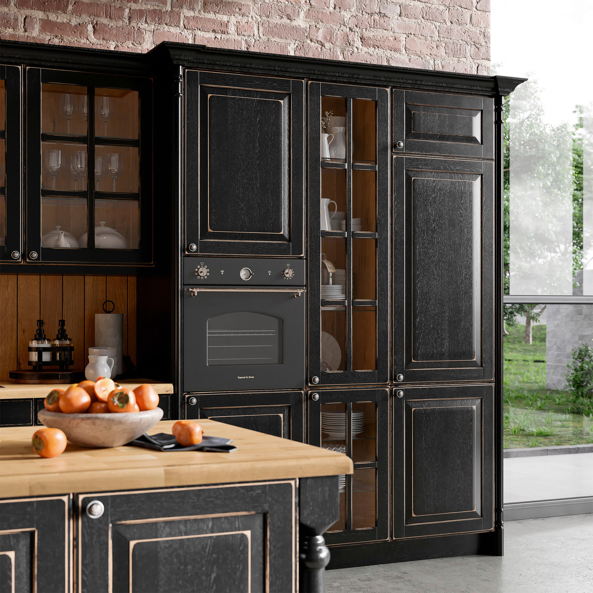 EINBAUKÜCHE CASTEL  - Schwarz, Basics, Holz - OSTER