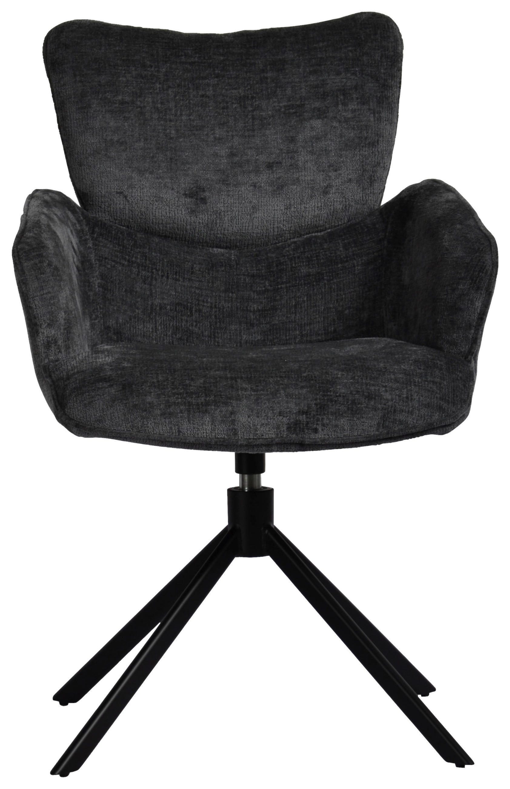 STOL MED ARMSTÖD järn vävt tyg  - mörkgrå/svart, Design, metall/textil (58/89/64cm) - Novel