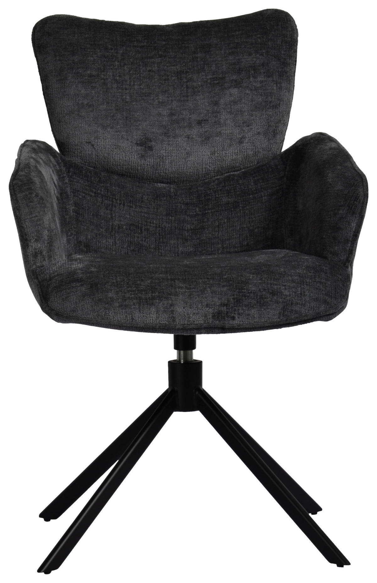 ARMLEHNSTUHL  in Eisen Webstoff  - Dunkelgrau/Schwarz, Design, Textil/Metall (58/89/64cm) - Novel