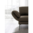 RÉCAMIERE in Echtleder Olivgrün  - Chromfarben/Olivgrün, Design, Leder/Metall (209/85-109/95-16cm) - Dieter Knoll