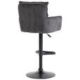 BARHOCKER Cord Dunkelgrau Eisen Stoffauswahl, Sitzfläche 360° drehbar, inklusive Armlehnen  - Dunkelgrau/Schwarz, Design, Textil/Metall (54/101-122/58cm) - Novel