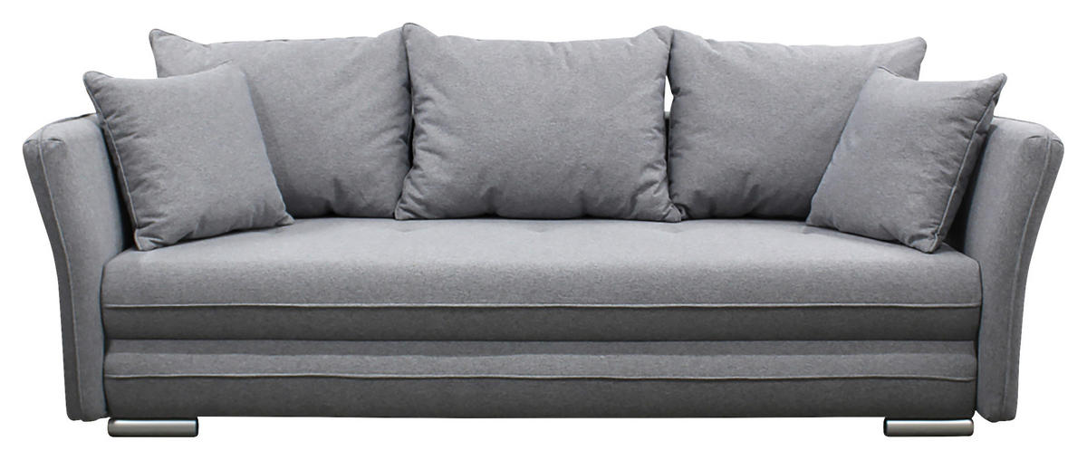 SCHLAFSOFA  in Webstoff Grau  - Silberfarben/Grau, Design, Kunststoff/Textil (235/83/106cm) - MID.YOU