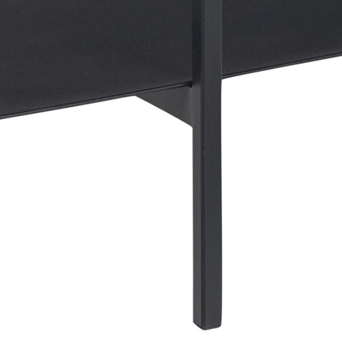 COUCHTISCH 115/60/40 cm rechteckig Schwarz  - Schwarz, MODERN, Holzwerkstoff/Metall (115/60/40cm)