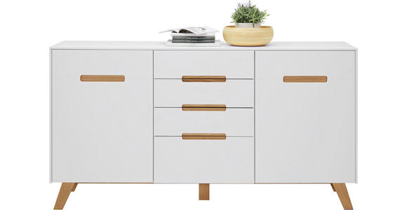 SIDEBOARD 168,5/93,5/41 cm - Eichefarben/Weiß, Design, Holz/Holzwerkstoff (168,5/93,5/41cm) - Hom`in