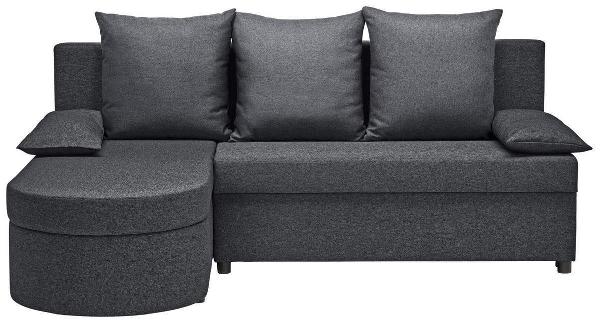 ECKSOFA in Webstoff Dunkelgrau  - Dunkelgrau/Anthrazit, Konventionell, Kunststoff/Textil (159/196cm) - Ti'me