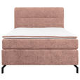 BOXSPRINGBETT 140/200 cm  in Rosa  - Schwarz/Rosa, Design, Textil/Metall (140/200cm) - Esposa