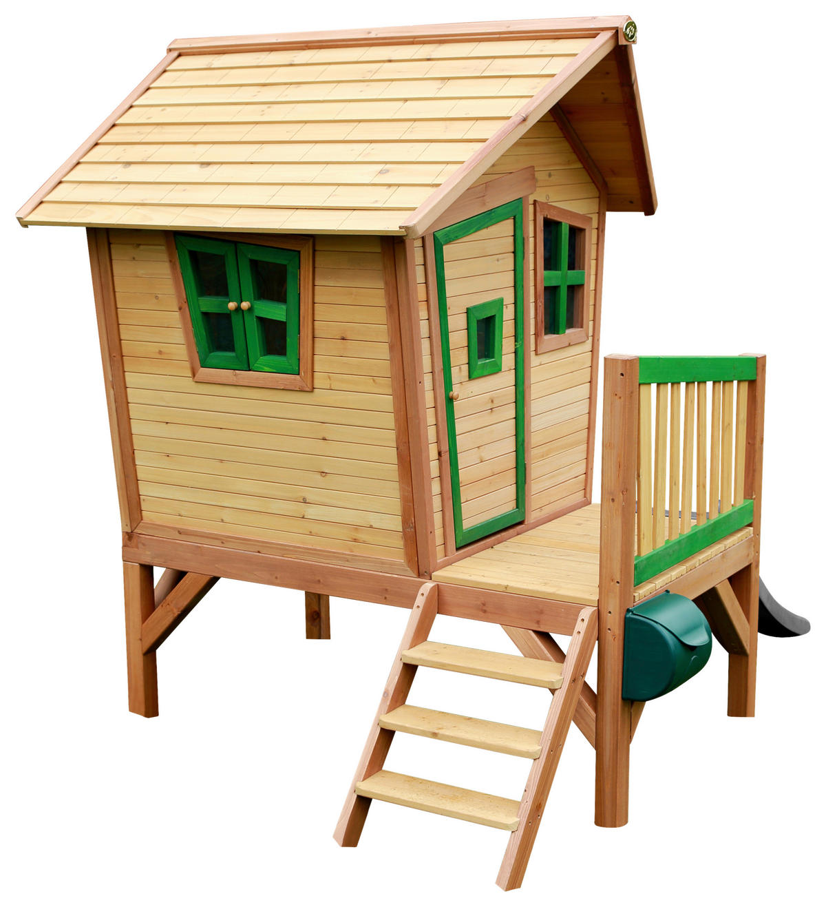 SPIELHAUS 264/203/177 cm  - Braun/Grau, KONVENTIONELL, Holz/Kunststoff (264/203/177cm) - Ambia Garden