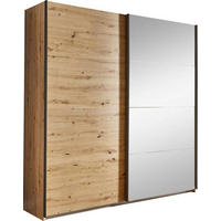 SCHWEBETÜRENSCHRANK 181/210/62 cm 2-türig Eiche Artisan  - Eiche Artisan/Grau, KONVENTIONELL, Glas/Holzwerkstoff (181/210/62cm) - Carryhome