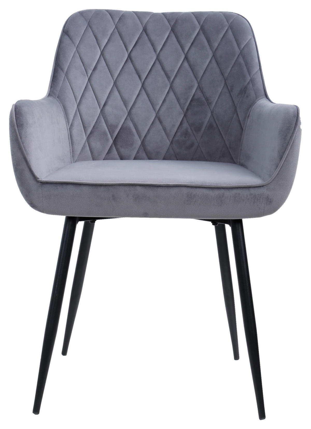 ARMLEHNSTUHL  in Eisen Samt  - Schwarz/Grau, Design, Textil/Metall (56/79/58cm) - Carryhome