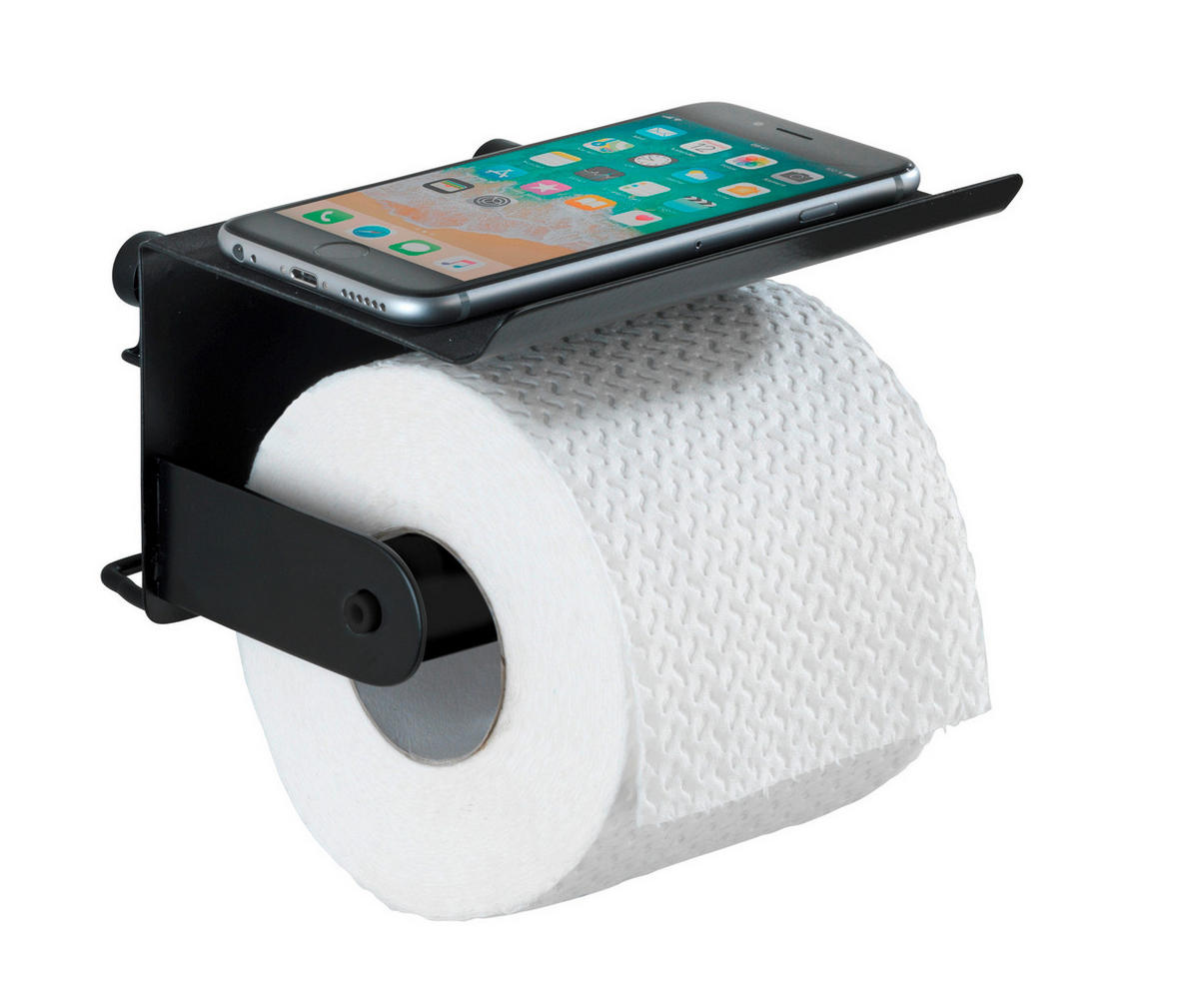 TOILETTENPAPIERHALTER - Schwarz, Basics, Metall (14/10/14cm) - Wenko