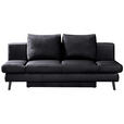 SCHLAFSOFA  in Echtleder Schwarz  - Schwarz, KONVENTIONELL, Leder/Metall (200/85/90cm) - Novel