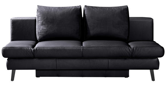 SCHLAFSOFA  in Echtleder Schwarz  - Schwarz, KONVENTIONELL, Leder/Metall (200/85/90cm) - Novel