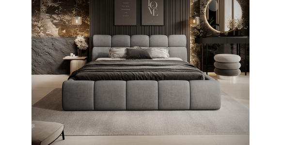 POLSTERBETT 160/200 cm,  in Greige,  - Greige/Schwarz, Design, Kunststoff/Textil (160/200cm) - Esposa