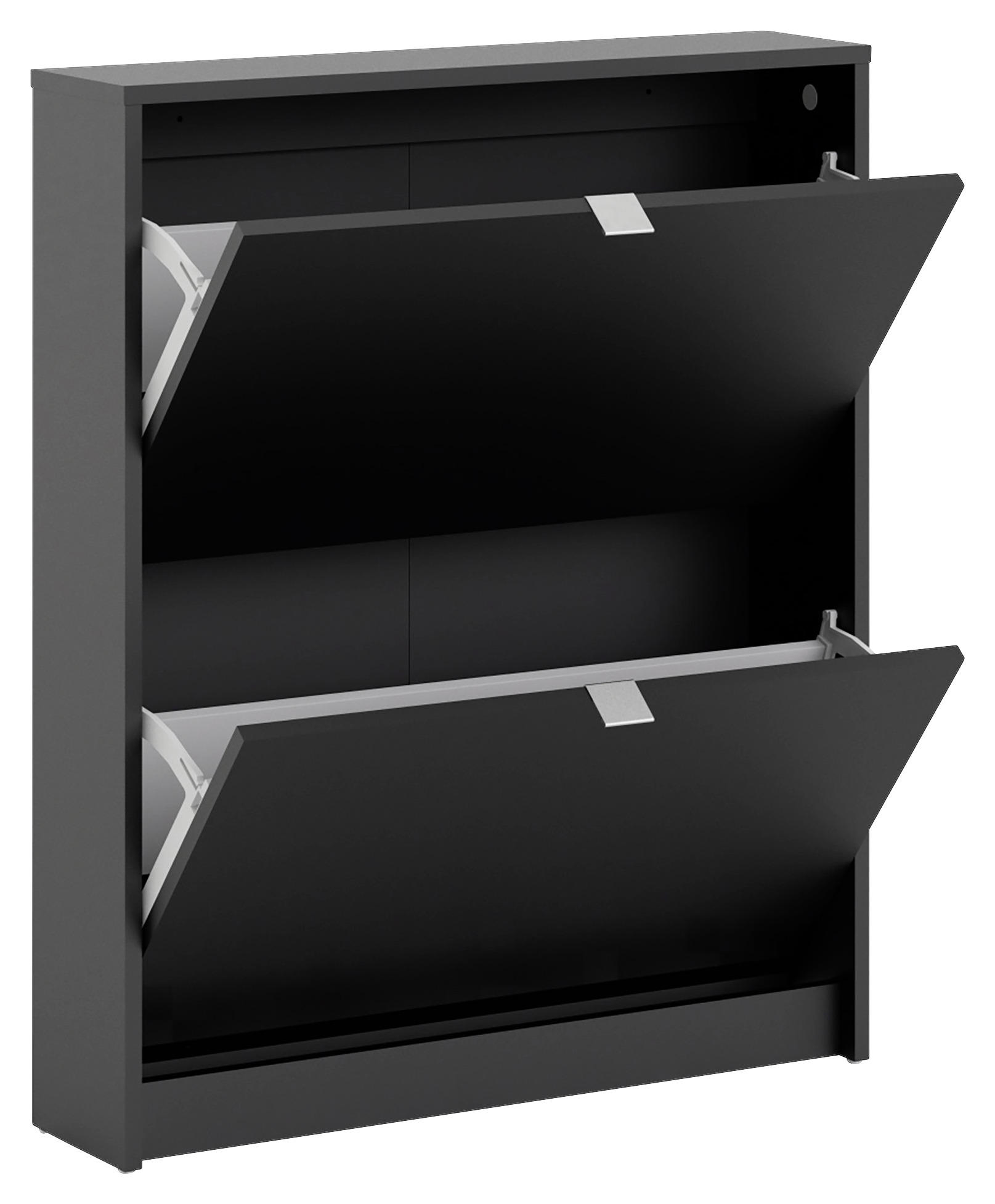 SKOSKÅP  i 70,3/85,2/16,55 cm  - aluminiumfärgad/svart, Design, metall/trämaterial (70,3/85,2/16,55cm) - Best Price