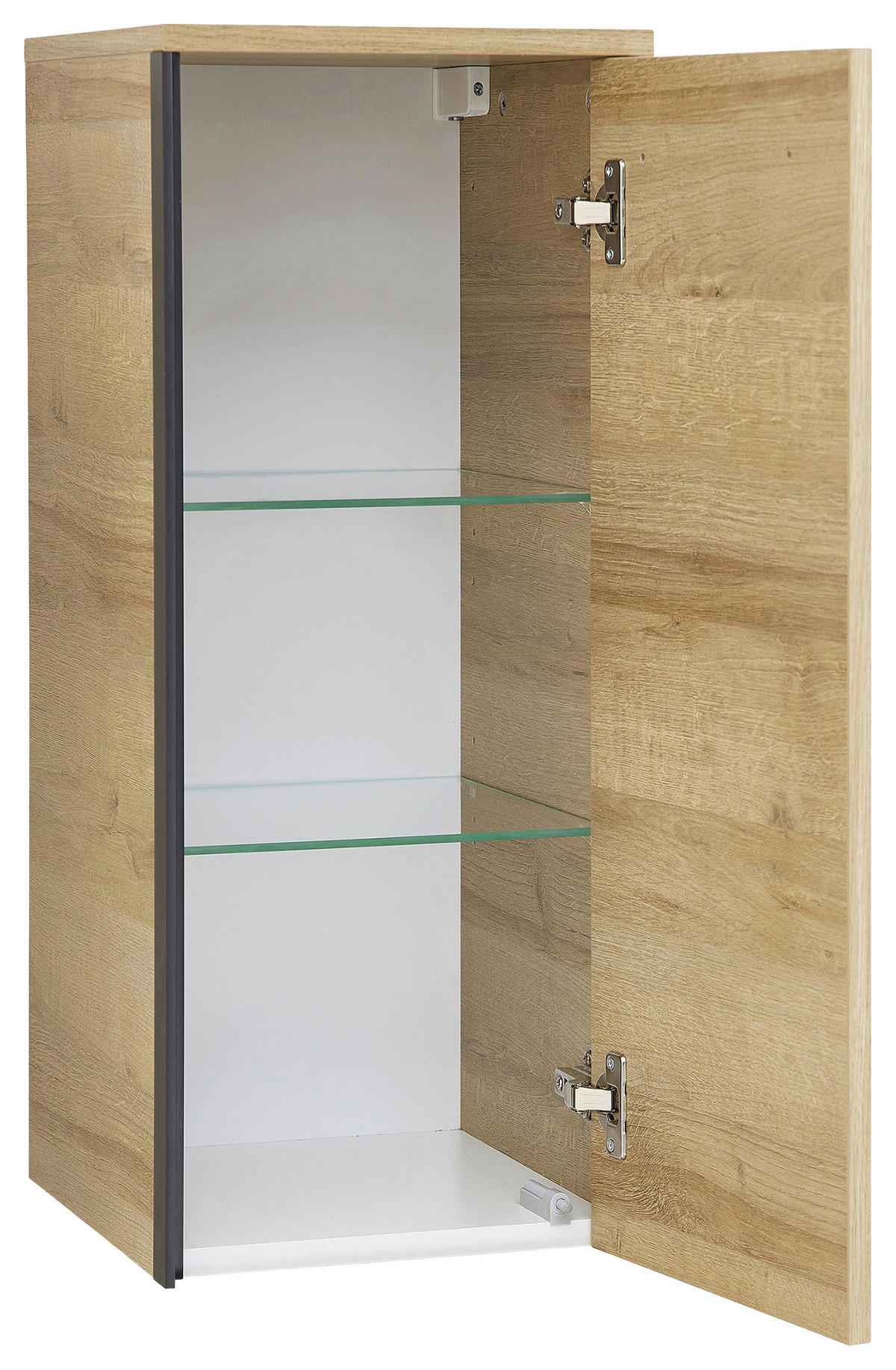 HÄNGESCHRANK 30/70/33 cm  - Eichefarben/Schwarz, Natur, Glas/Holzwerkstoff (30/70/33cm) - Xora