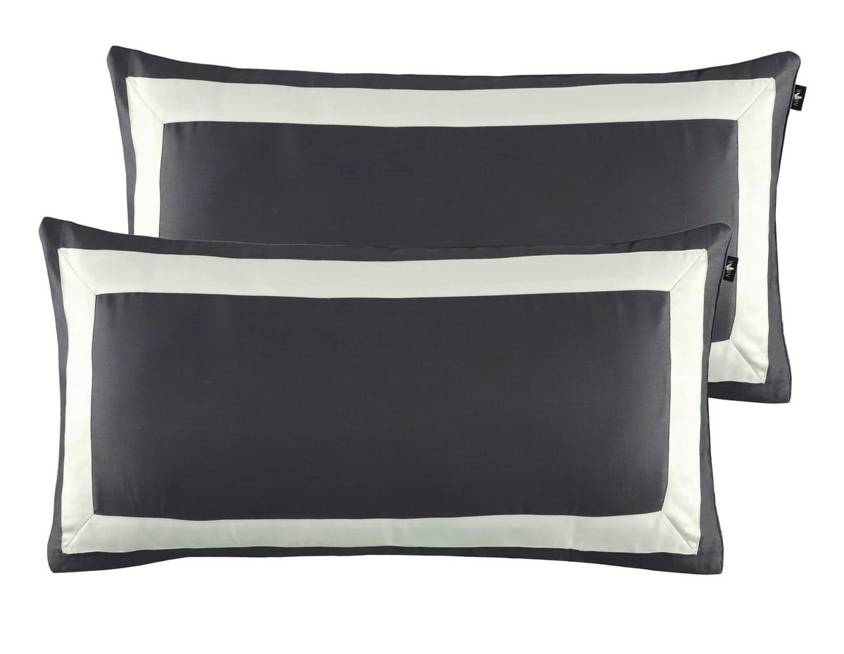 KISSENHÜLLEN-SET Marcel.Remus.Design - Son Vida anthrazit 40/80 cm  - Anthrazit/Weiß, Design, Textil (40/80cm) - Marcel Remus