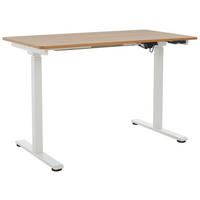 SCHREIBTISCH höhenverstellbar  - Eichefarben/Weiß, MODERN, Holzwerkstoff/Metall (120/60/73,5/118cm) - Livetastic