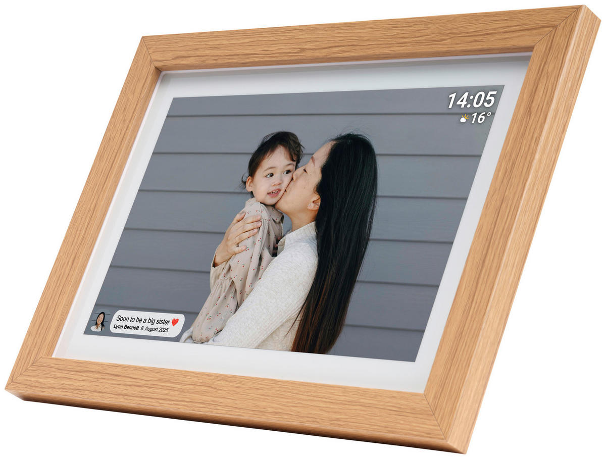 DIGITALER BILDERRAHMEN - Beigebraun, Design, Holz (28,9/20,8/2,5cm) - DENVER