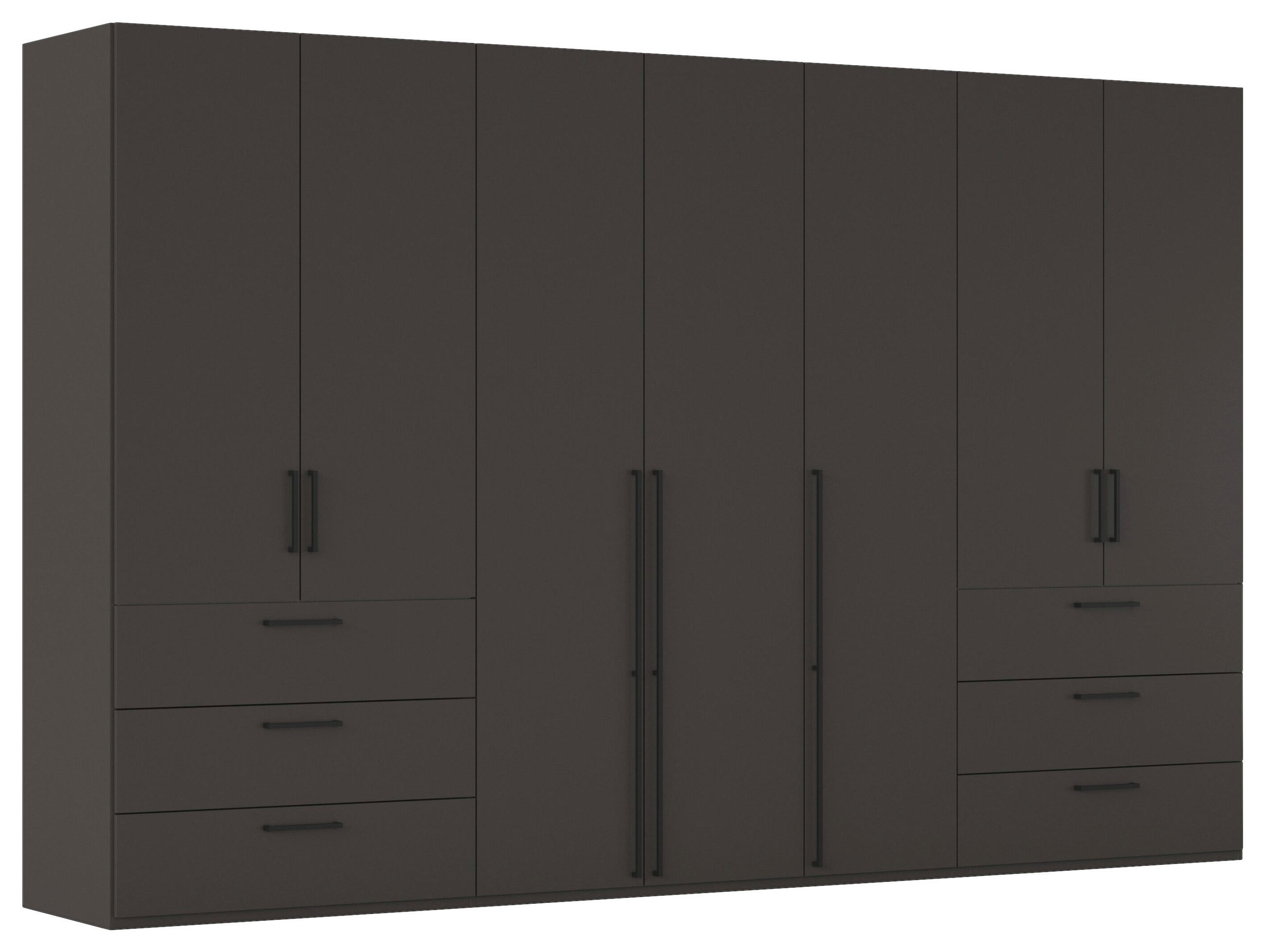 DREHTÜRENSCHRANK 350/223/61 cm,  in Graphitfarben, 7-türig  - Schwarz/Graphitfarben, Basics, Holzwerkstoff/Metall (350/223/61cm) - Novel