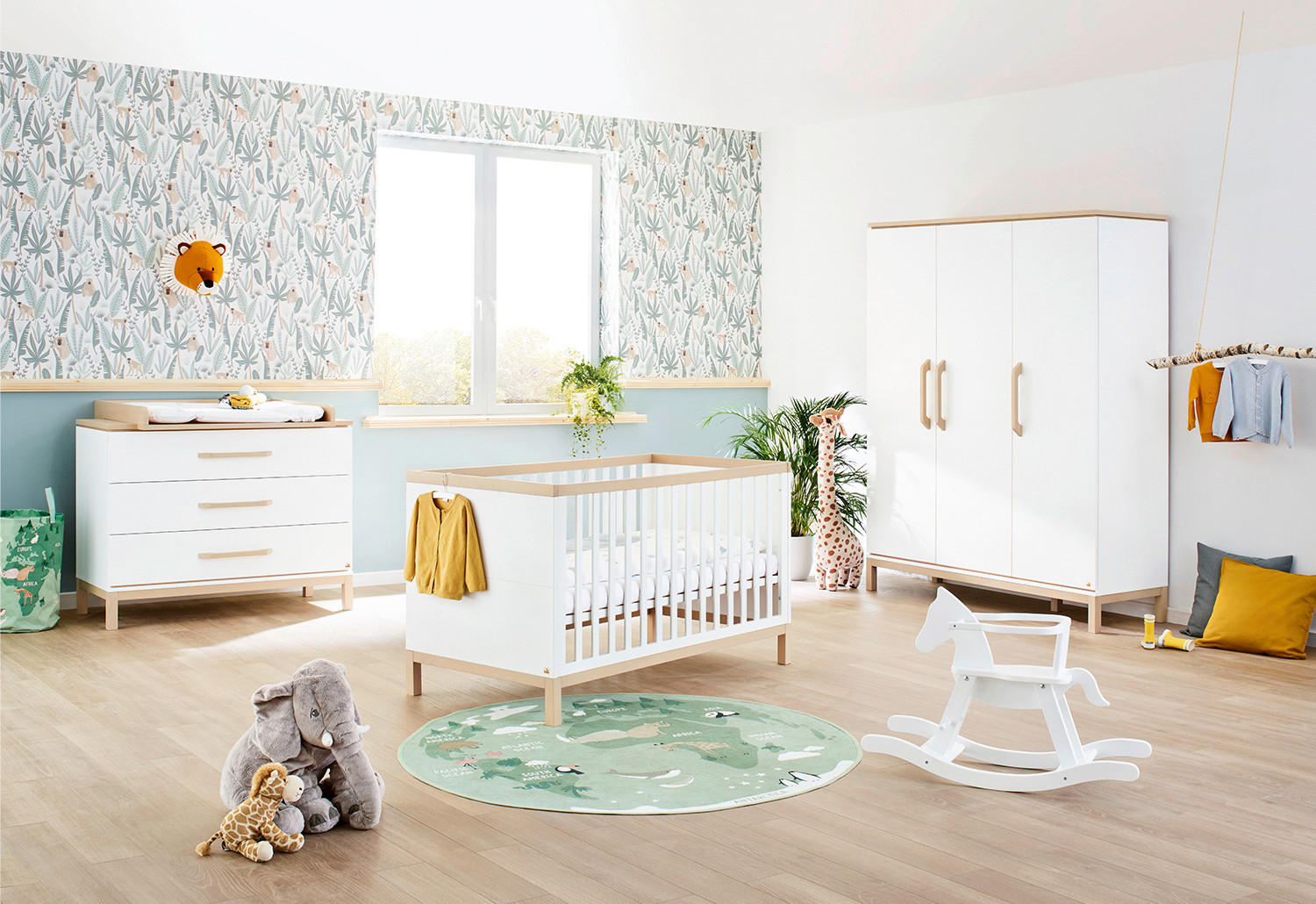 BABYZIMMER LIGHT  - Ahornfarben/Weiß, Design, Holzwerkstoff - Pinolino