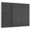 SCHWEBETÜRENSCHRANK in Grau, Weiss  - Chromfarben/Weiss, Modern, Holzwerkstoff (300/236/65cm) - MID.YOU