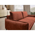 SCHLAFSOFA  mit Liegefunktion, Rücken echt Chenille Terracotta  - Terracotta/Schwarz, KONVENTIONELL, Textil/Metall (223/89/107cm) - Carryhome
