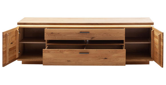 LOWBOARD in 210/68/50 cm - Eichefarben/Anthrazit, Natur, Holz/Holzwerkstoff (210/68/50cm) - Linea Natura