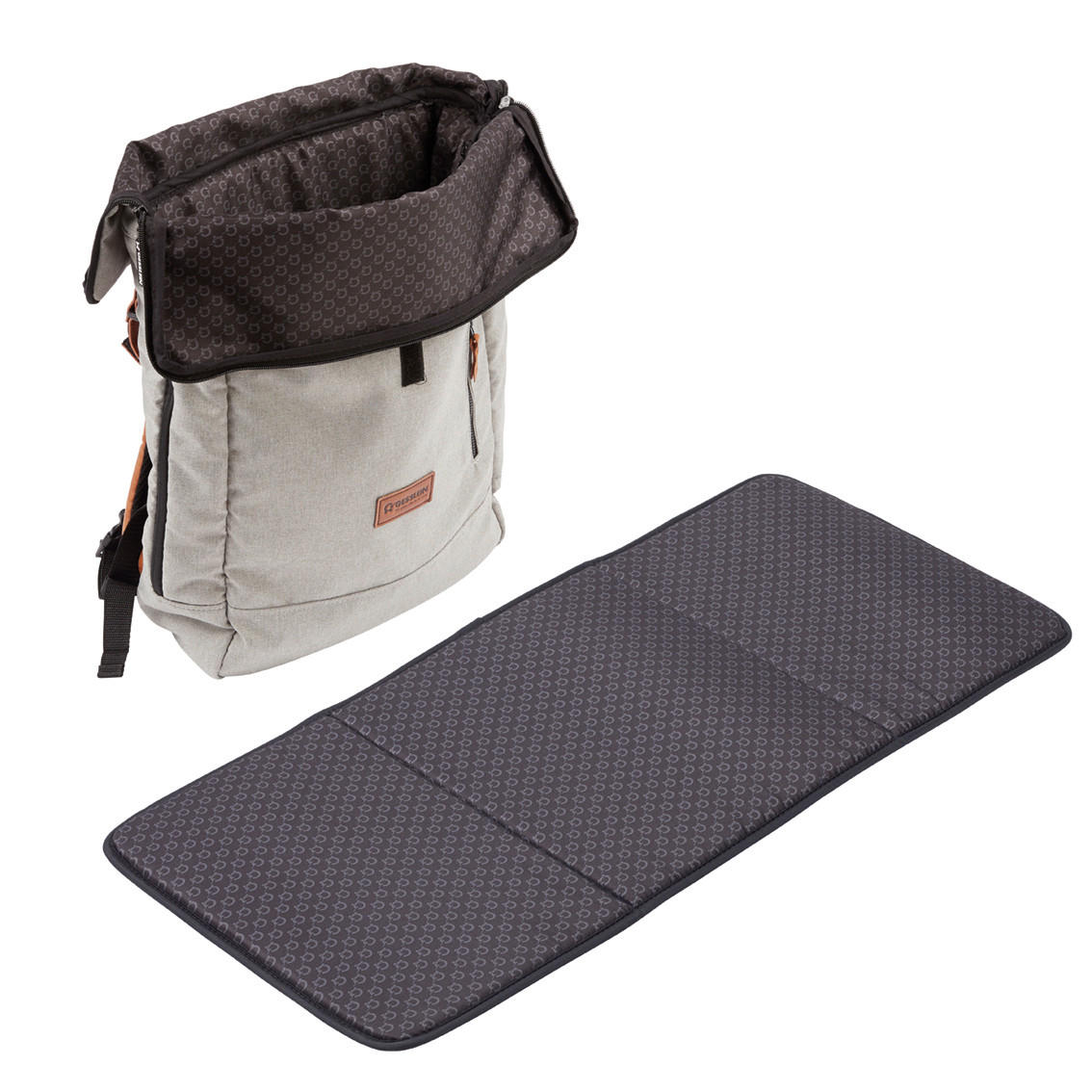 WICKELRUCKSACK N° 6 Hellgrau Meliert/Tabak  - Hellgrau/Braun, Basics, Textil (31/45/12cm) - Gesslein
