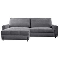 ECKSOFA Grau Struktur  - Schwarz/Grau, Design, Textil/Metall (162/265cm) - MID.YOU