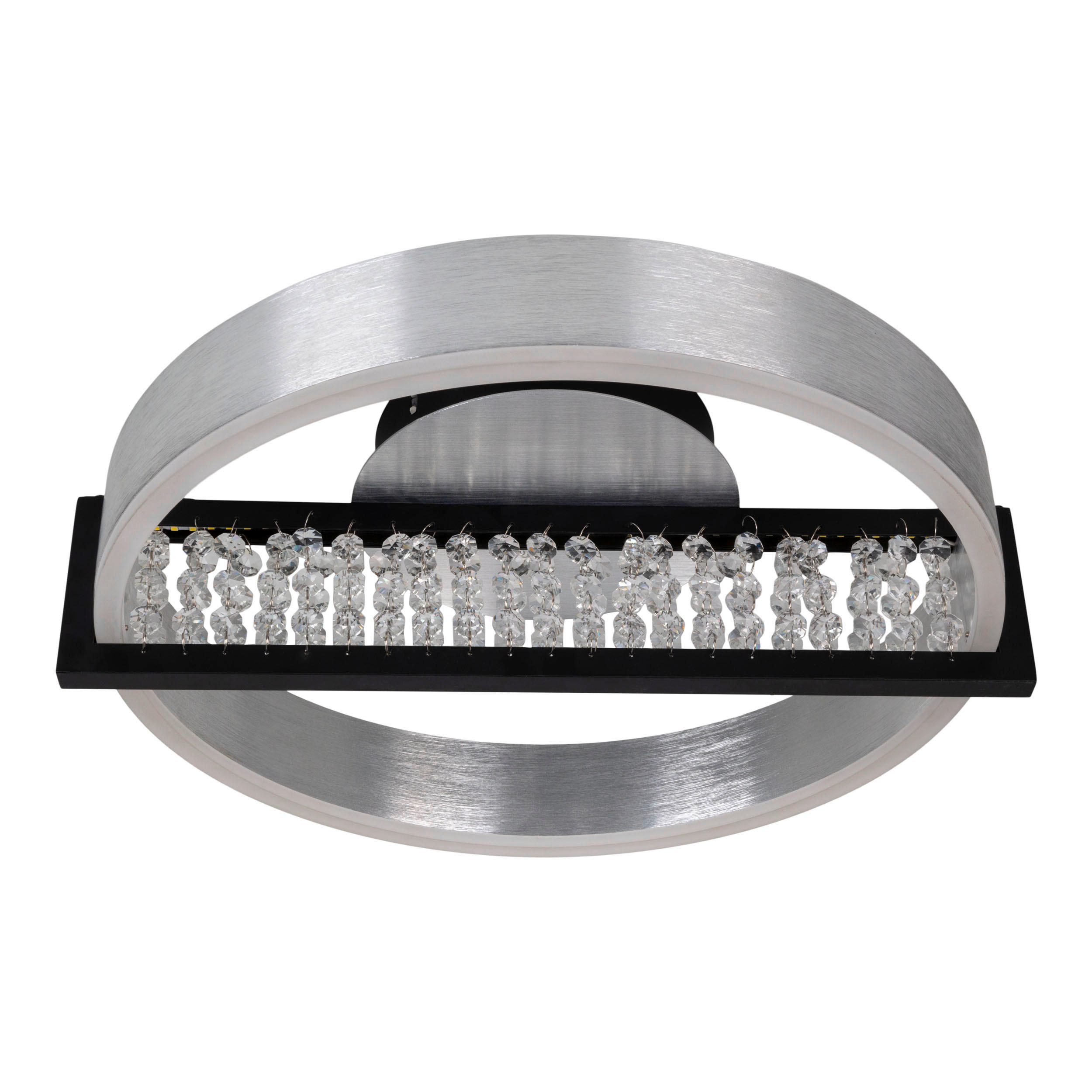 LED-DECKENLEUCHTE Yvaris 53,2/50/13,7 cm   - Chromfarben/Schwarz, Design, Metall (53,2/50/13,7cm) - Näve