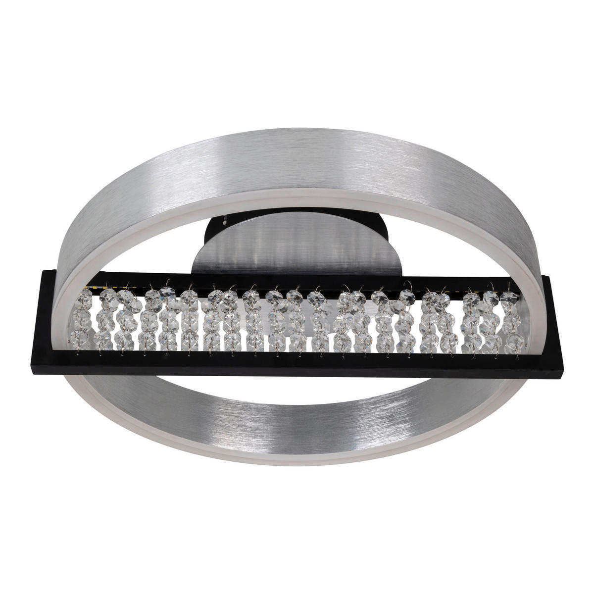 LED-DECKENLEUCHTE 53,2/50/13,7 cm   - Chromfarben/Schwarz, Design, Metall (53,2/50/13,7cm) - Näve