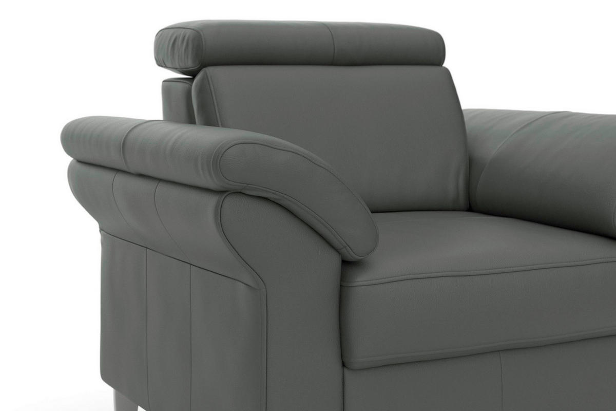 SESSEL Echtleder Anthrazit  - Chromfarben/Anthrazit, Basics, Leder/Metall (101/84/93cm) - Sit & More