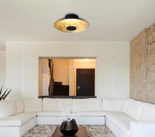 LED-DECKENLEUCHTE FIRENZE 40/14,5 cm   - Goldfarben/Schwarz, Design, Metall (40/14,5cm) - Näve