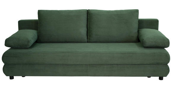 SCHLAFSOFA Taras  mit Stoffauswahl Cord Grün  - Schwarz/Grün, Design, Kunststoff/Textil (197/77/81cm) - Xora