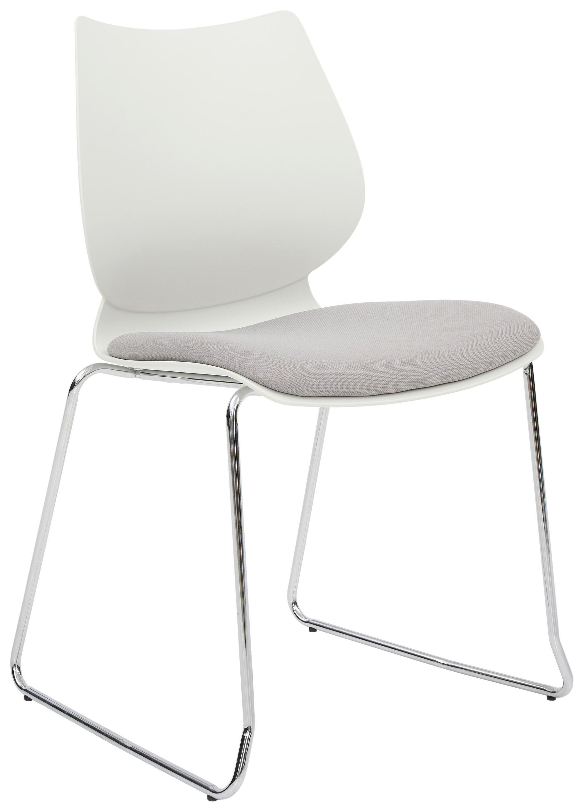 STUHL  in Eisen Webstoff Metall, Kunststoff, Textil matt  - Chromfarben/Hellgrau, MODERN, Kunststoff/Textil (51,5/85.5/58.5cm) - Hom`in