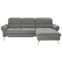 ECKSOFA in Flachgewebe Hellgrau  - Hellgrau, Design, Textil/Metall (260/181cm) - Beldomo Speed