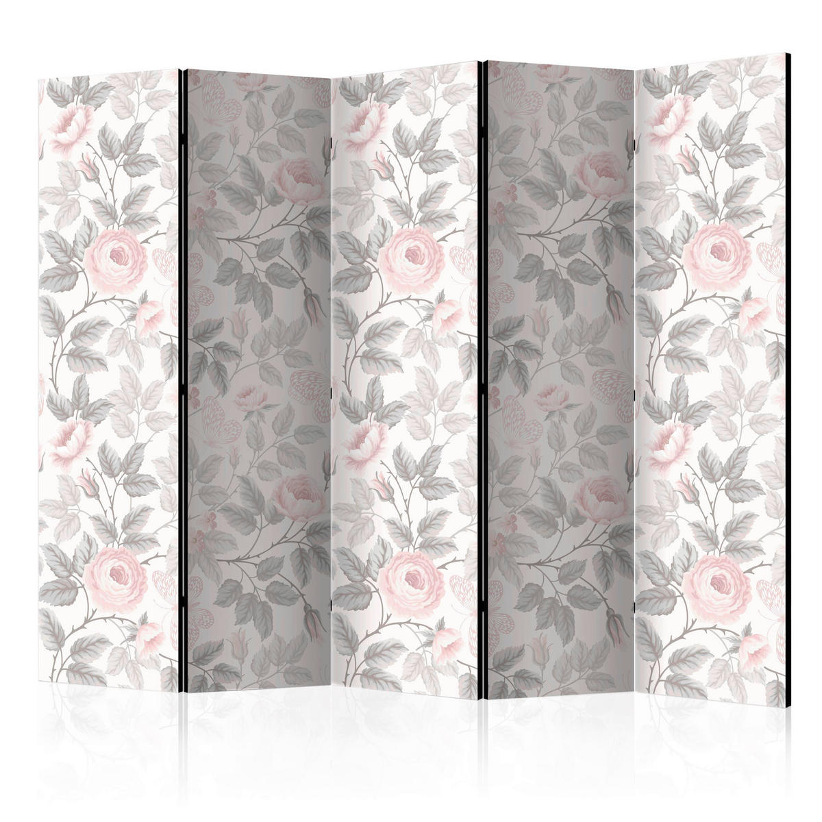 SKÄRMVÄGG  i trä, textil  pink, ljusgrå  - pink/ljusgrå, Basics, trä/textil (225/172/3cm) - artgeist