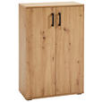 SCHUHSCHRANK in 70/106/33,5 cm - Eichefarben/Schwarz, KONVENTIONELL, Holzwerkstoff/Kunststoff (70/106/33,5cm) - Xora