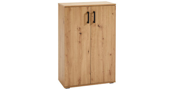SCHUHSCHRANK in 70/106/33,5 cm - Eichefarben/Schwarz, KONVENTIONELL, Holzwerkstoff/Kunststoff (70/106/33,5cm) - Xora