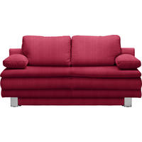 SCHLAFSOFA Bruno  mit Fußauswahl, Stoffauswahl Flachgewebe Rot  - Chromfarben/Rot, Design, Textil/Metall (194/96/86cm) - Novel