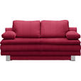 SCHLAFSOFA Bruno in Flachgewebe Rot  - Chromfarben/Rot, Design, Textil/Metall (194/96/86cm) - Novel