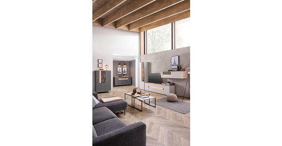 LOWBOARD Eichefarben, Hellgrau  225,6/54,2/48 cm  - Eichefarben/Hellgrau, Design, Holz/Holzwerkstoff (225,6/54,2/48cm) - Dieter Knoll