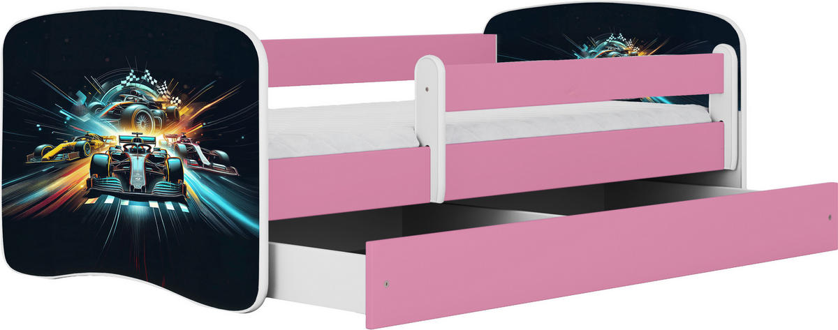 KINDER-/JUNIORBETT - Pink/Birkefarben, MODERN, Holz/Holzwerkstoff (80/160cm) - MID.YOU