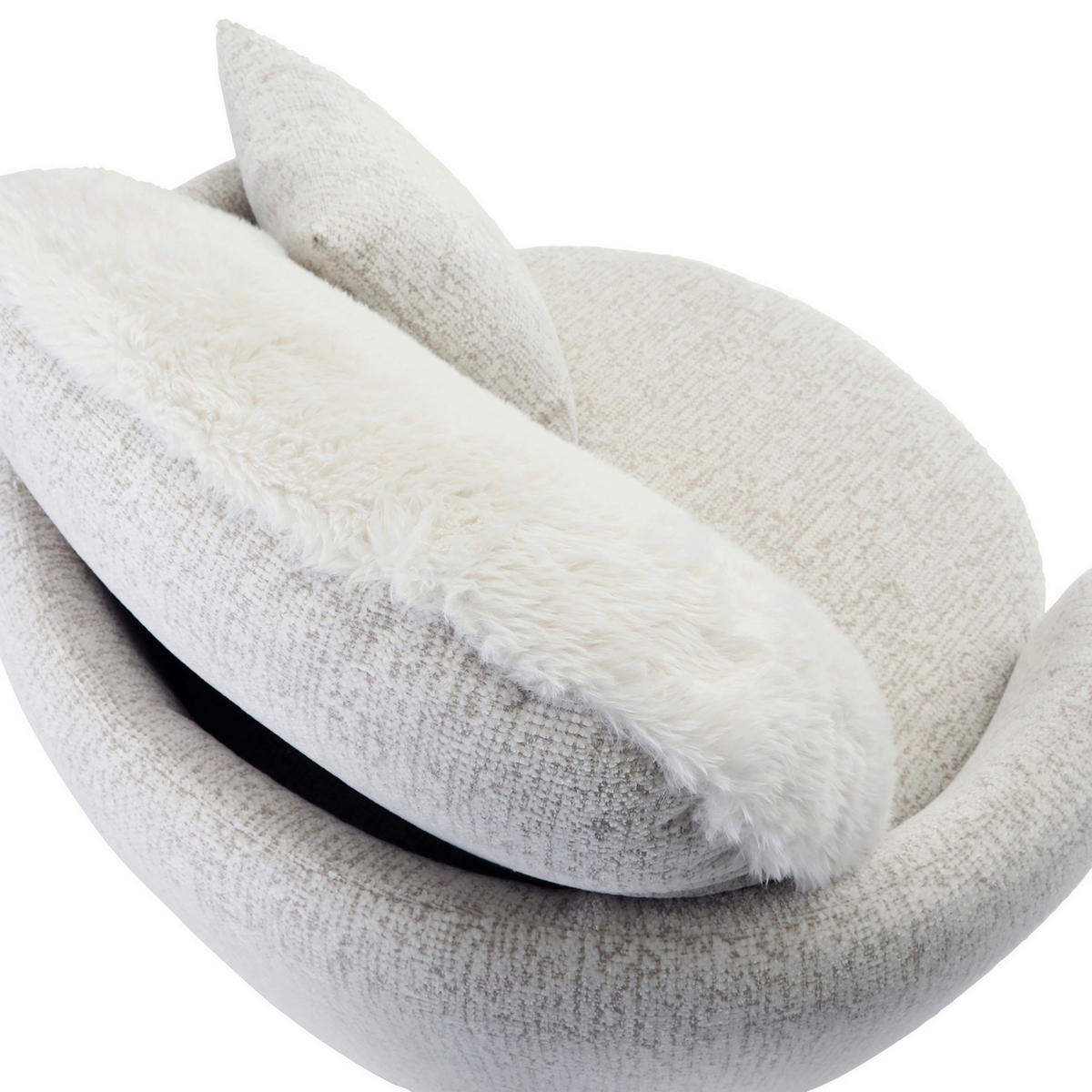 SESSEL in Chenille Beige  - Beige/Creme, Trend, Textil/Metall (103/70/100cm)