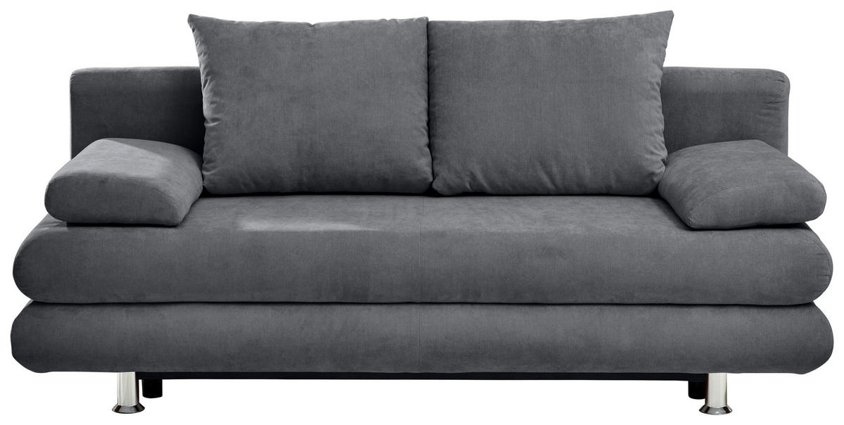 BÄDDSOFFA i flatväv mörkgrå  - mörkgrå/kromfärg, Design, textil/plast (196/74/90cm) - MID.YOU