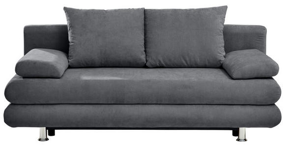 SCHLAFSOFA mit Stoffauswahl, Liegefunktion, Rücken echt Flachgewebe Dunkelgrau - Chromfarben/Dunkelgrau, Design, Kunststoff/Textil (196/74/90cm) - Carryhome